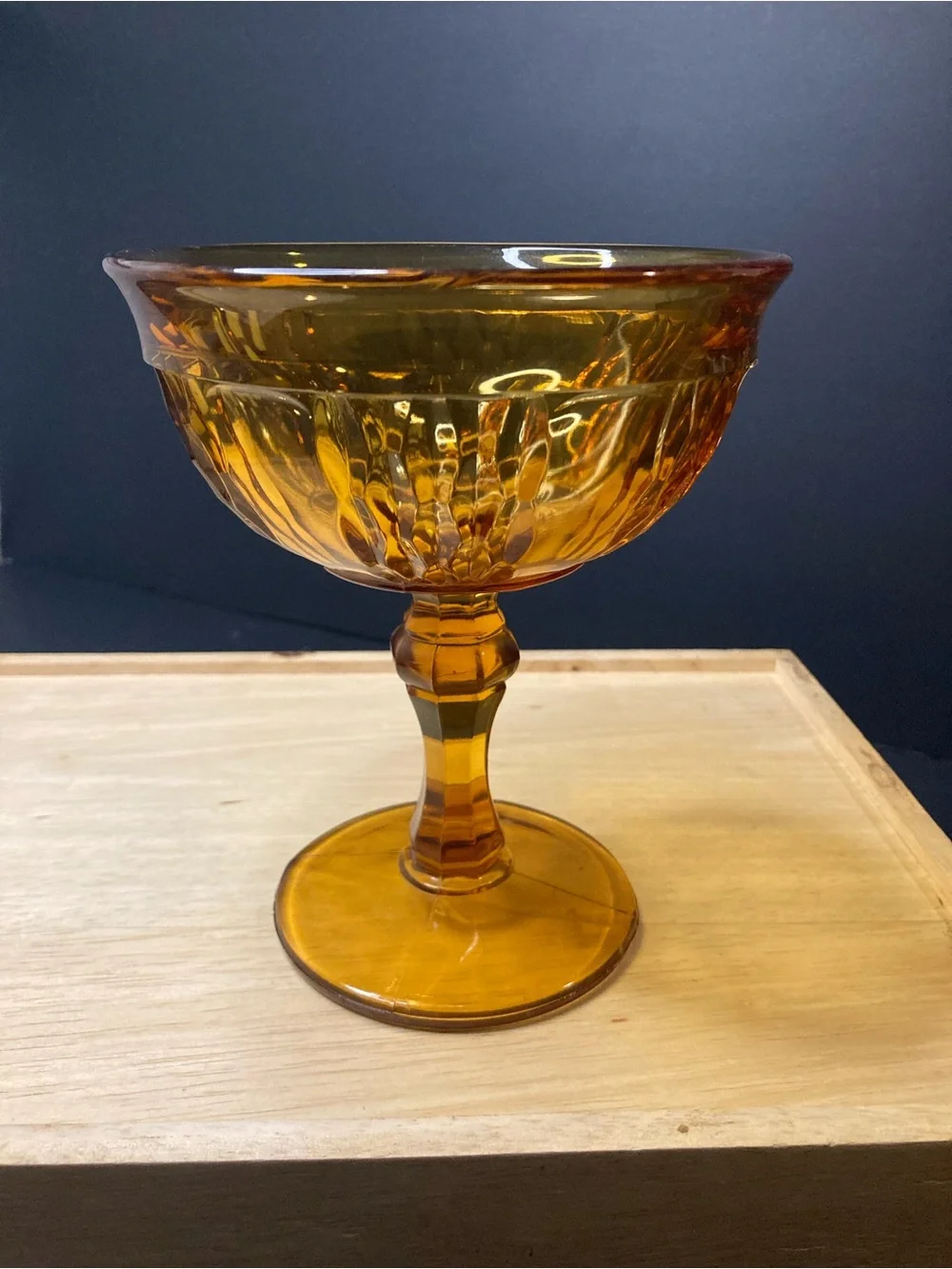 Vintage Indiana Glass Amber compote or candy dish